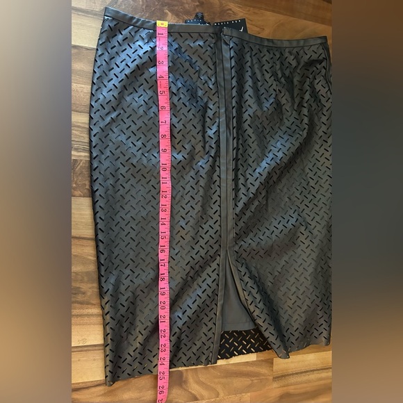 Lord & Taylor Black Laser-Cut Pencil Skirt - Picture 5 of 6